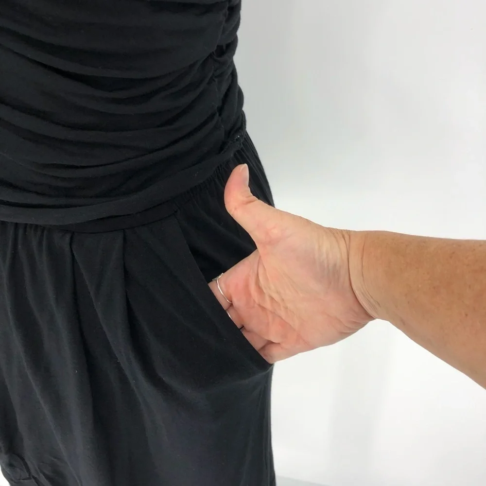 12th Street by Cynthia Vincent black one shoulder LBD